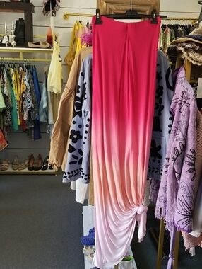 Raviya Pink to Peach Ombre Knot Maxi Skirt